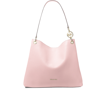 Michael Kors Women's Christina Large Pebbled Leather Shoulder Bag Powder Blush/Gold