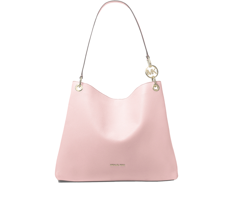 Michael Kors Women's Christina Large Pebbled Leather Shoulder Bag Powder Blush/Gold