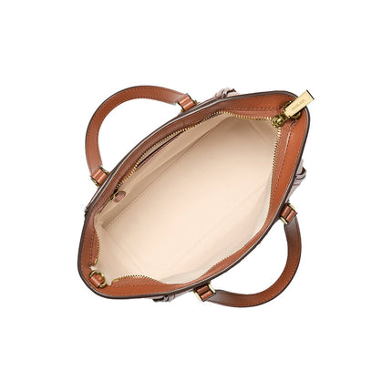 Michael Kors Women's Taryn Small Signature Logo and Leather Convertible Crossbody Bag Brown/Acorn