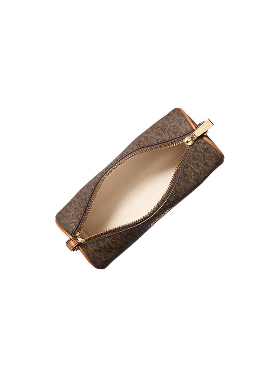 Michael Kors Women's Izzy Small Signature Logo Barrel Pochette Brown/Acorn/Gold