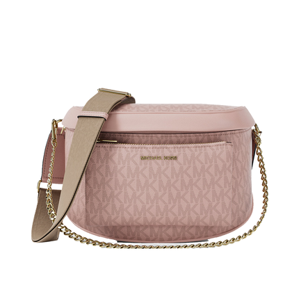 Michael Kors Women's Slater Medium Signature Logo Sling Pack Powder Blush/Gold