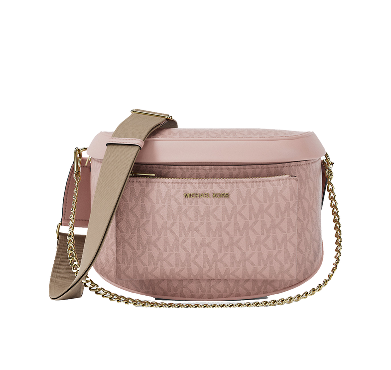 Michael Kors Women's Slater Medium Signature Logo Sling Pack Powder Blush/Gold