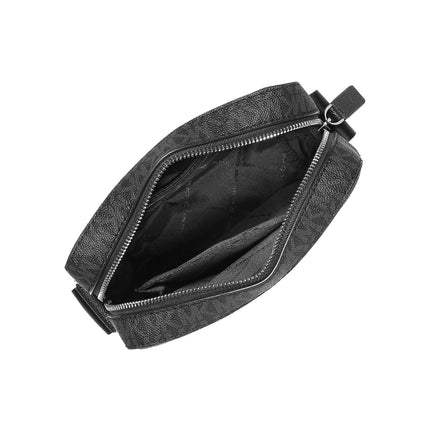 Michael Kors Men's Cooper Signature Logo Flight Bag Black/Silver