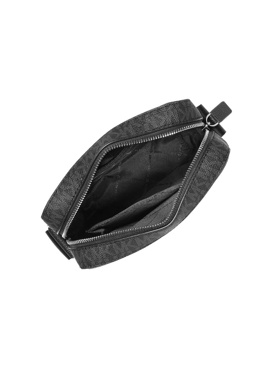 Michael Kors Men's Cooper Signature Logo Flight Bag Black/Silver