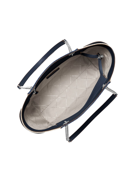 Michael Kors Women's Jet Set Large Color-Block Signature Logo Shoulder Bag Admiral Multi/Silver