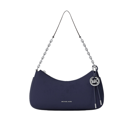 Michael Kors Women's Nolita Medium Nubuck Chain Pochette Bag Dress Blues/Silver