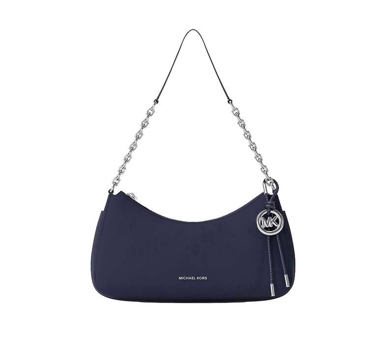 Michael Kors Women's Nolita Medium Nubuck Chain Pochette Bag Dress Blues/Silver