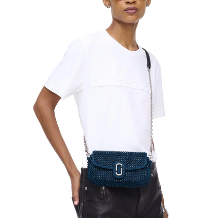Marc Jacobs Women's The Crystal Denim Clover Shoulder Bag Denim