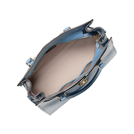 Michael Kors Women's Hamilton Moderne Large Leather Satchel French Blue