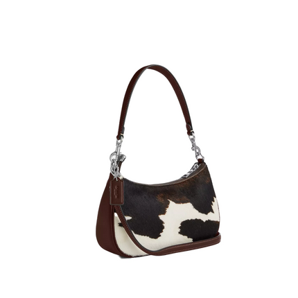 Coach Women's Teri Shoulder Bag With Cow Print Silver/Cow Multi