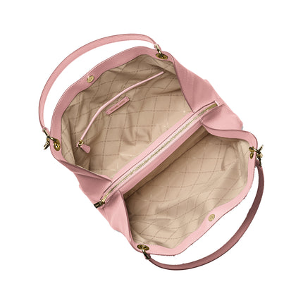 Michael Kors Women's Christina Large Pebbled Leather Shoulder Bag Powder Blush/Gold