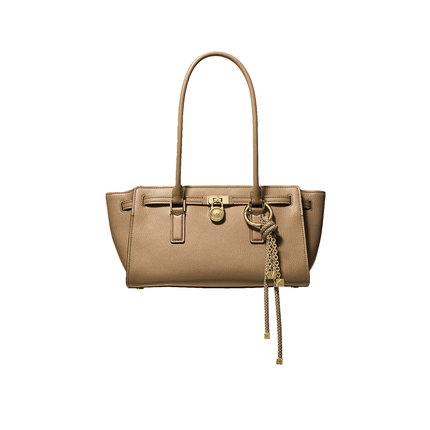 Michael Kors Women's Hamilton Moderne Small Leather Satchel Bag Husk