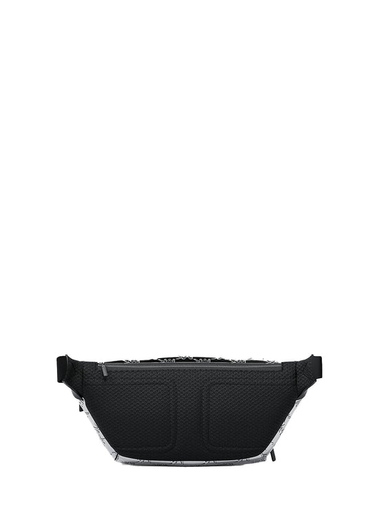 Michael Kors Men's Cooper Medium Metallic Logo Debossed Utility Sling Pack Silver