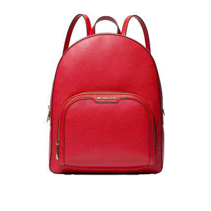 Michael Kors Women's Jaycee Large Pebbled Leather Backpack Bright Red