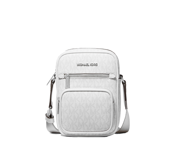 Michael Kors Women's Jet Set Medium Signature Logo Crossbody Bag Optic White