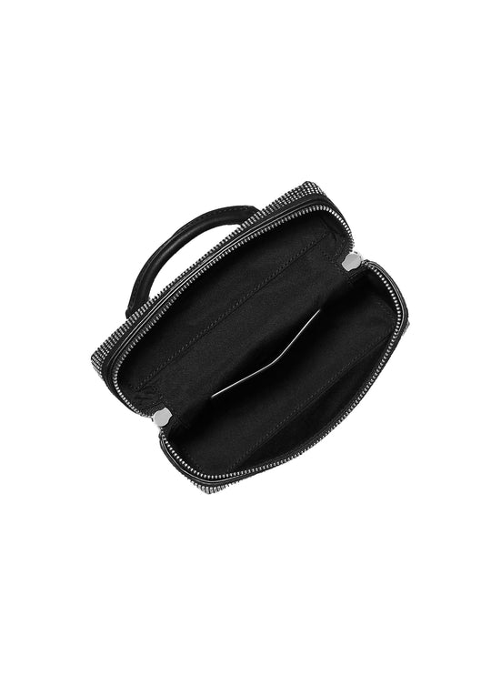 Michael Kors Women's Jana Extra-Small Embellished Suede Convertible Crossbody Bag Black/Silver