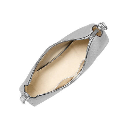 Michael Kors Women's Nolita Medium Metallic Pebbled Leather Shoulder Bag Silver