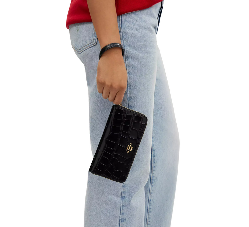 Coach Women's Long Zip Around Wallet Gold/Black