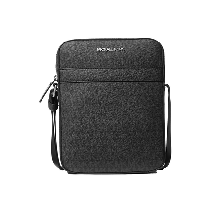 Michael Kors Men's Cooper Signature Logo Flight Bag Black/Silver