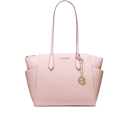Michael Kors Women's Marilyn Medium Signature Logo Tote Bag Powder Blush Multi/Gold
