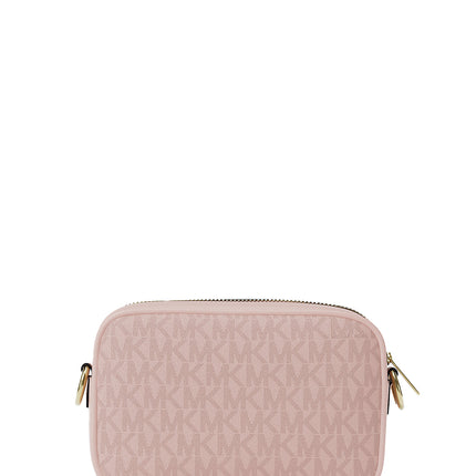 Michael Kors Women's Jet Set Small Signature Logo Camera Crossbody Bag Powder Blush/Gold