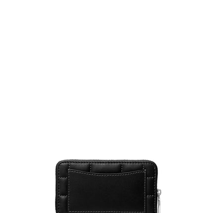 Michael Kors Women's Small Quilted Leather Wallet Black/Silver