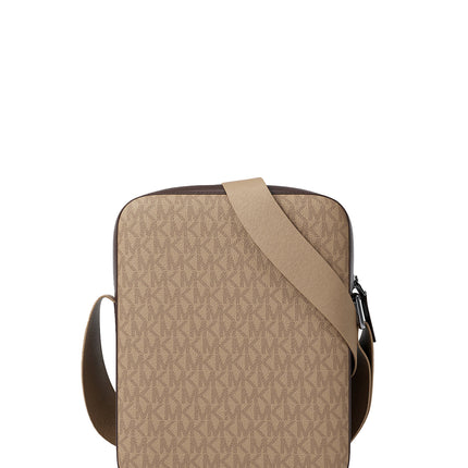 Michael Kors Men's Cooper Signature Logo Flight Bag Camel