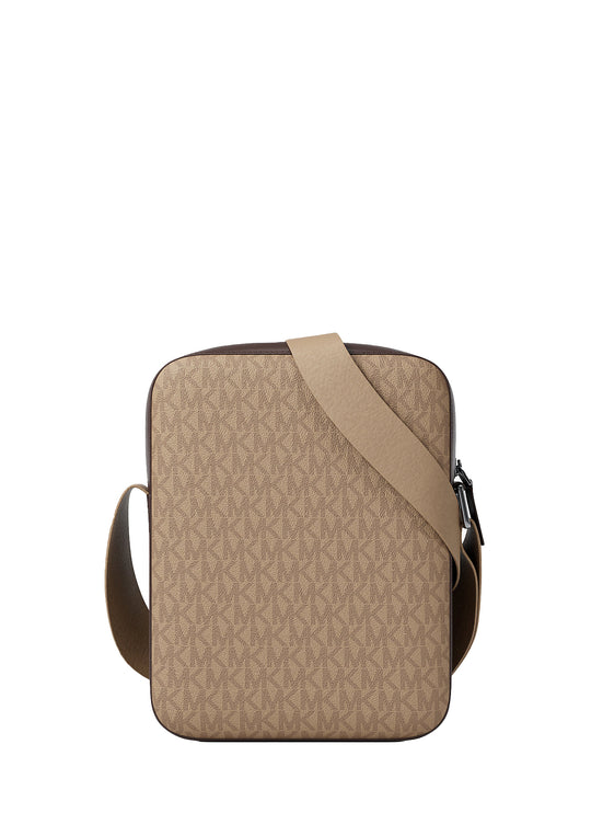 Michael Kors Men's Cooper Signature Logo Flight Bag Camel