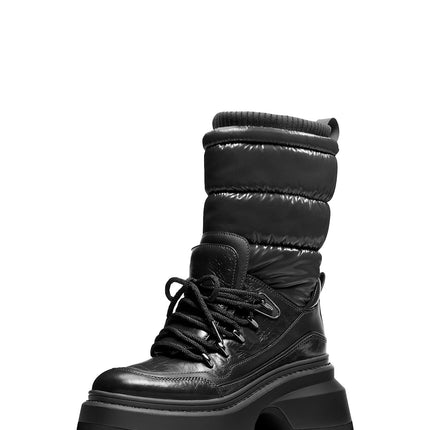 Michael Kors Women's Shiloh Mixed-Media Boot Black