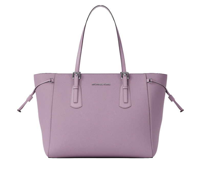 Michael Kors Women's Voyager Large Saffiano Leather Tote Bag Light Quartz