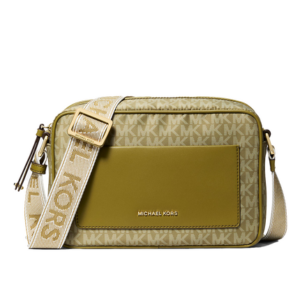 Michael Kors Women's Jet Set Large Signature Logo Crossbody Bag Pistachio