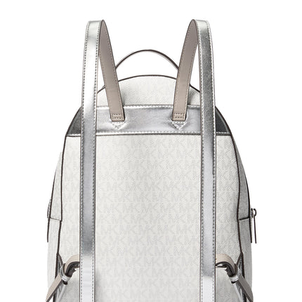 Michael Kors Women's Sheila Medium Logo Backpack Silver