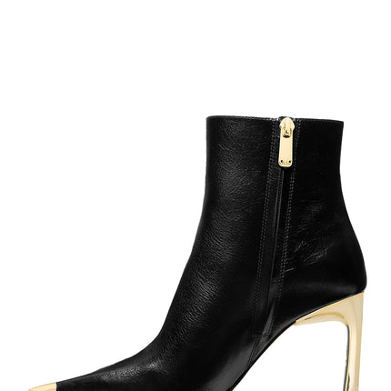 Michael Kors Women's Kasia Leather Boot Black/Gold