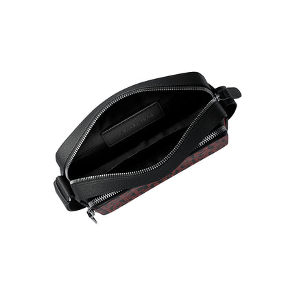 Michael Kors Men's Cooper Graphic Logo Flight Bag Bright Red