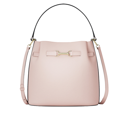 Michael Kors Women's Carson Medium Pebbled Leather Convertible Bucket Crossbody Bag Powder Blush/Gold