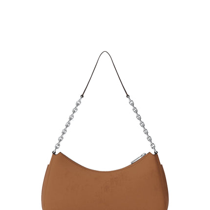 Michael Kors Women's Nolita Medium Nubuck Chain Pochette Bag Luggage/Silver