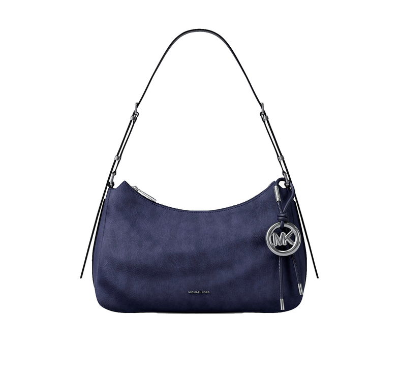 Michael Kors Women's Nolita Medium Nubuck Shoulder Bag Dress Blues/Silver