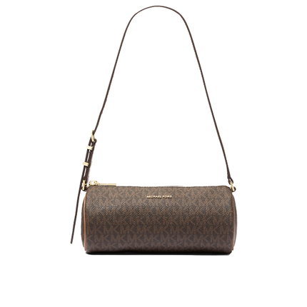 Michael Kors Women's Izzy Small Signature Logo Barrel Pochette Brown/Acorn/Gold