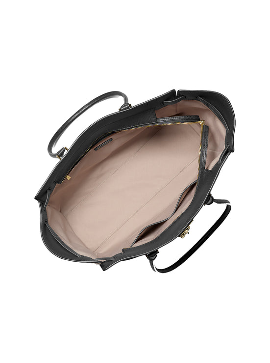 Michael Kors Women's Hamilton Moderne Large Leather Tote Bag Black/Gold