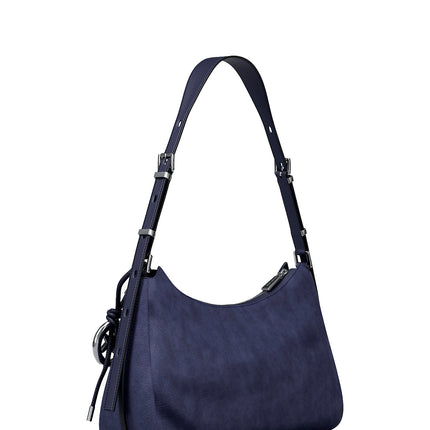 Michael Kors Women's Nolita Medium Nubuck Shoulder Bag Dress Blues/Silver