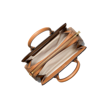 Michael Kors Women's Laila Small Signature Logo Satchel Bag Brown/Acorn/Gold