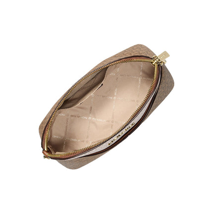 Michael Kors Women's Jet Set Travel Medium Color-Block Signature Logo Crossbody Bag Camel Multi