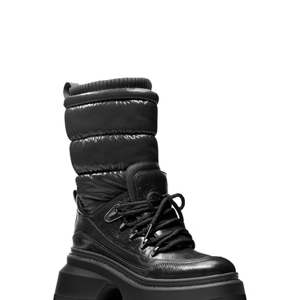 Michael Kors Women's Shiloh Mixed-Media Boot Black