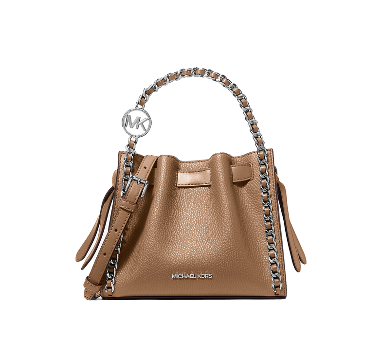 Michael Kors Women's Mina Small Chain Convertible Crossbody Bag Driftwood/Silver