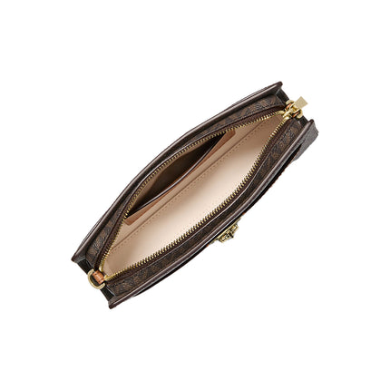 Michael Kors Women's Hamilton Moderne Extra-Small Signature Logo Convertible Crossbody Bag Brown/Acorn/Gold