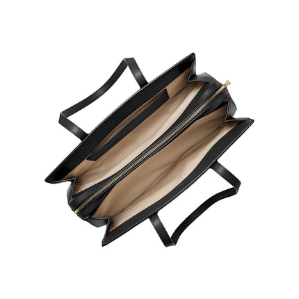 Michael Kors Women's Laila Medium Leather Tote Bag Black/Gold