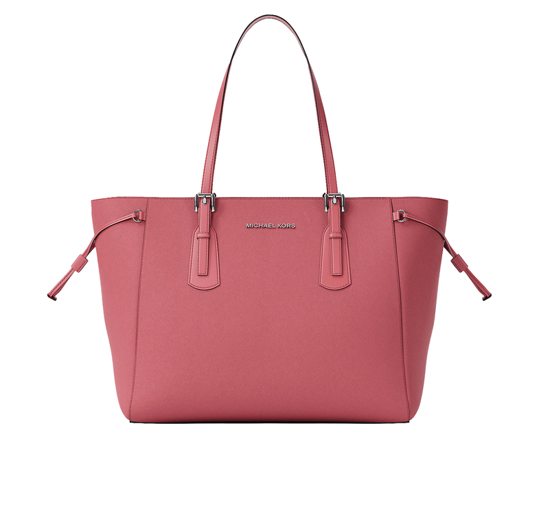 Michael Kors Women's Voyager Large Saffiano Leather Tote Bag Hibiscus