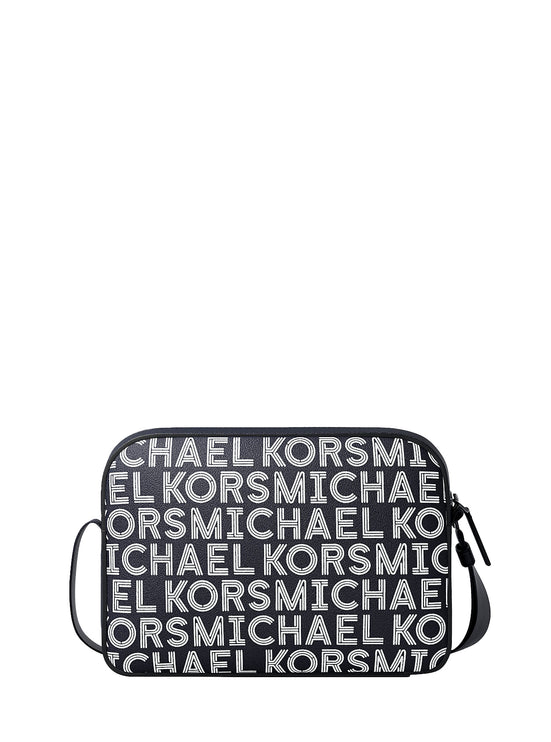 Michael Kors Men's Cooper Graphic Logo Flight Bag Bright White
