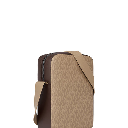 Michael Kors Men's Cooper Signature Logo Flight Bag Camel