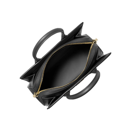 Michael Kors Women's Laila Medium Leather Satchel Bag Black/Gold